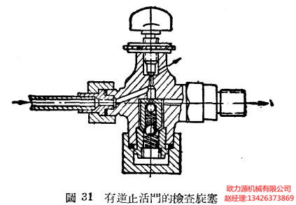 有逆止活门的检查旋塞